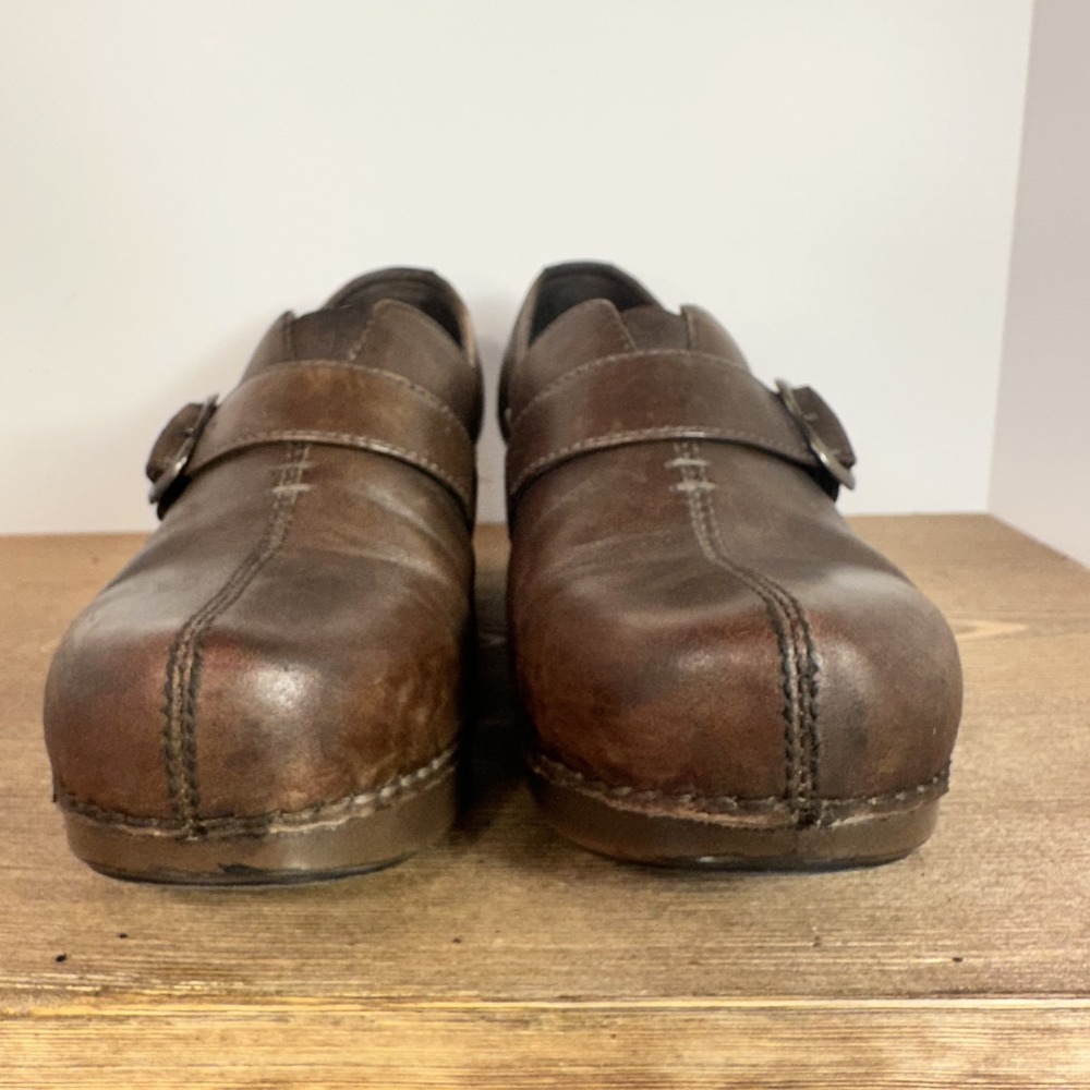 Dansko Tamara Professional Clogs Womens 36 Buckle Brown Leather Nurse Comfort - Picture 3 of 8